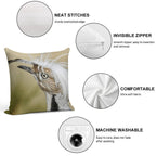 Asian Houbara Bustard Soft High-Density Material Throw Pillow