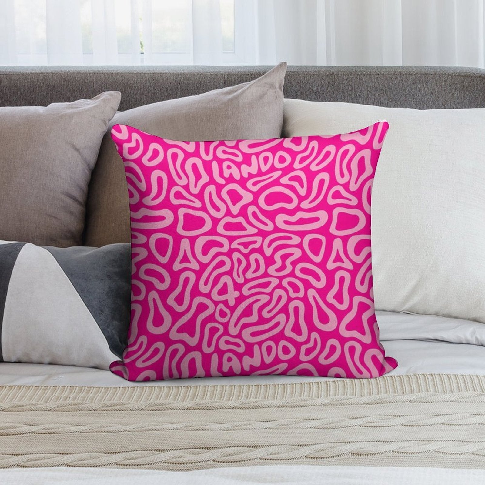 Lando Norris 2025 New Motif LANDO 4 Pink Soft Reinforced Edging Throw Pillow