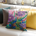 Flower Power Soft Washable Throw Pillow