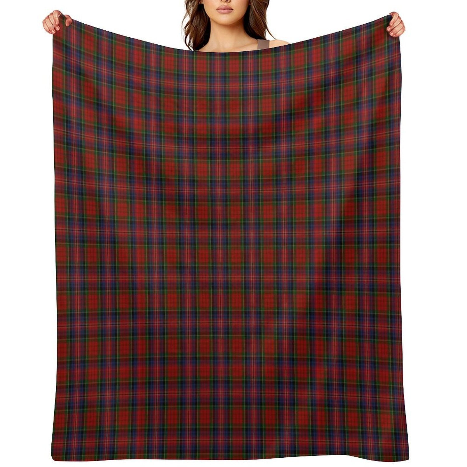 MacPherson Clan Tartan Easy Care Throw Blanket