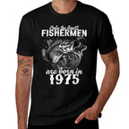 50 Years Old Fisherman Born in 1975 Fishing 50th Birthday  Relaxed-fit T-Shirt