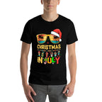 Santa Claus Sunglasses Beach Christmas In July Men Women Kid  Easy-care T-Shirt