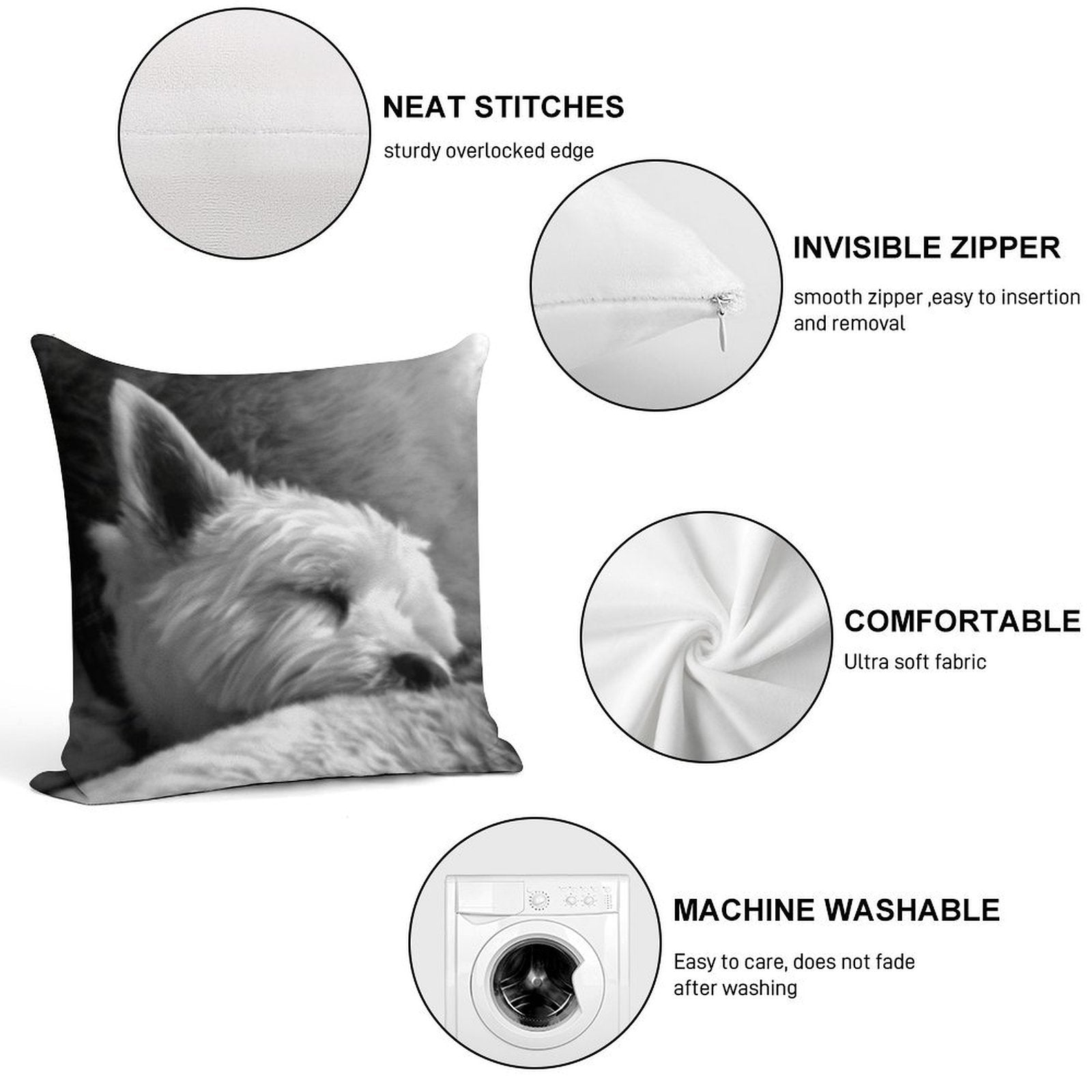 Dog Tired Soft High-Density Material Throw Pillow