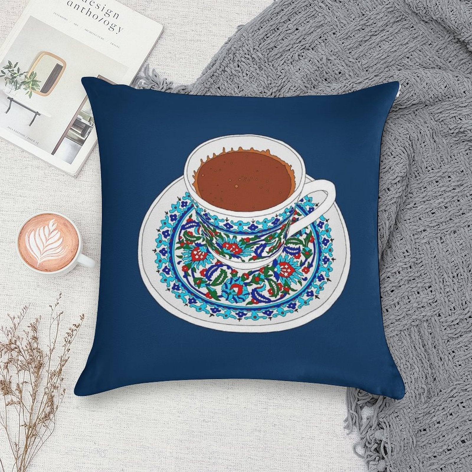 Turkish Coffee Soft Bedroom Essential Throw Pillow