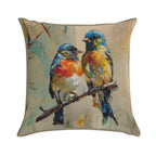Eastern Bluebird Watercolor Soft Washable Throw Pillow