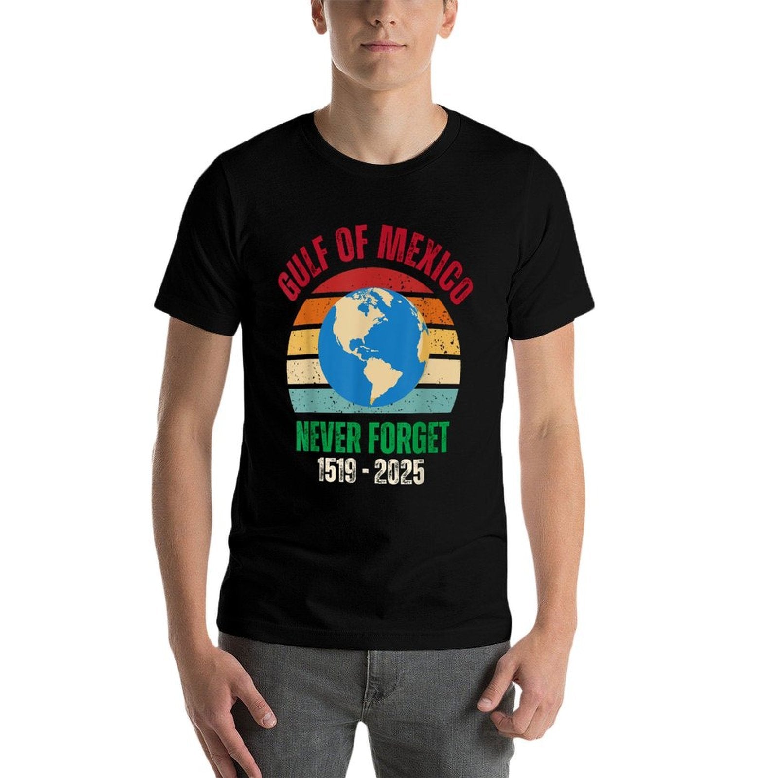 Gulf of USA America Funny Gulf of Mexico July 4th  Stretchy T-Shirt