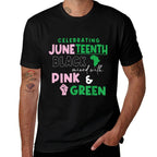 Celebrating Juneteenth Black Mixed with History Pink  Polyester Blend T-Shirt