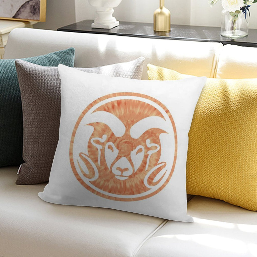 Orange Tie Dye CSU Soft Bedroom Essential Throw Pillow