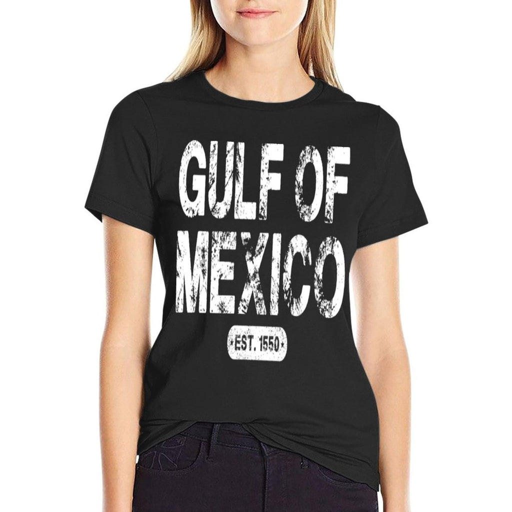 Gulf of Mexico Since 1550 Retro Gulf of Mexico for Men Women  Summer-ready Fabric T-Shirt