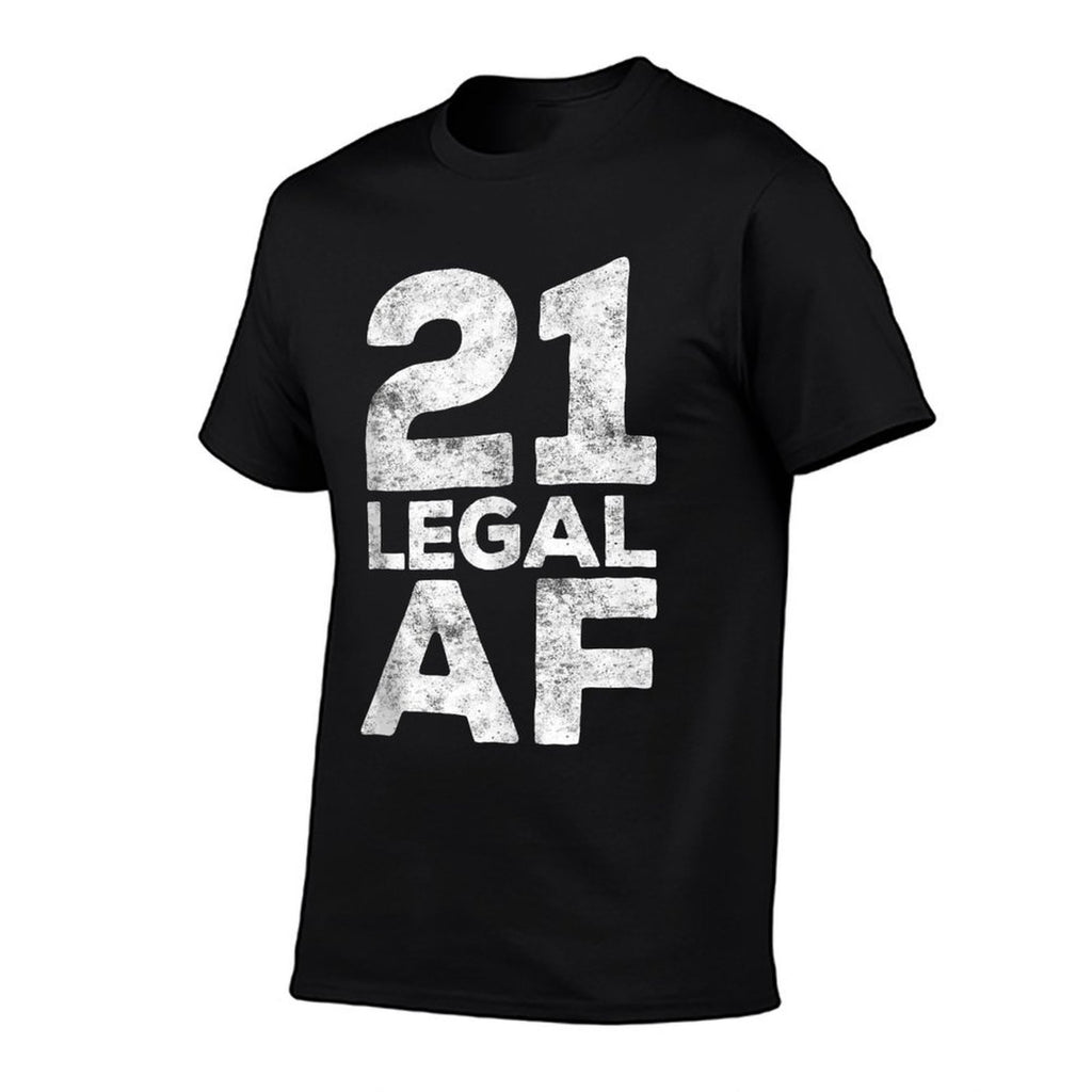 21 Legal AF 21st Birthday  Ribbed Collar T-Shirt