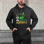 Dinosaur Birthday 2 Years Old Boy & Girl Funny Quote Graphic Colorfast Hoodie