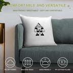 Black And White Viking Soft Short Plush Fabric Throw Pillow