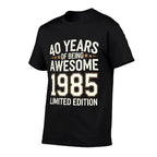 40 Year Birthday Decorations Men Gag 40yr 1985 40th Birthday  Trendy Pattern T-Shirt