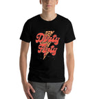 Dirty Fifty Leopard Bolt, 50th Birthday, Dirty 50 Party  Moisture-wicking T-Shirt