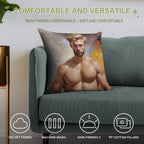 Sexy Guy Portrait Wassili Kandinsky Inspired Background Soft Bedroom Essential Throw Pillow