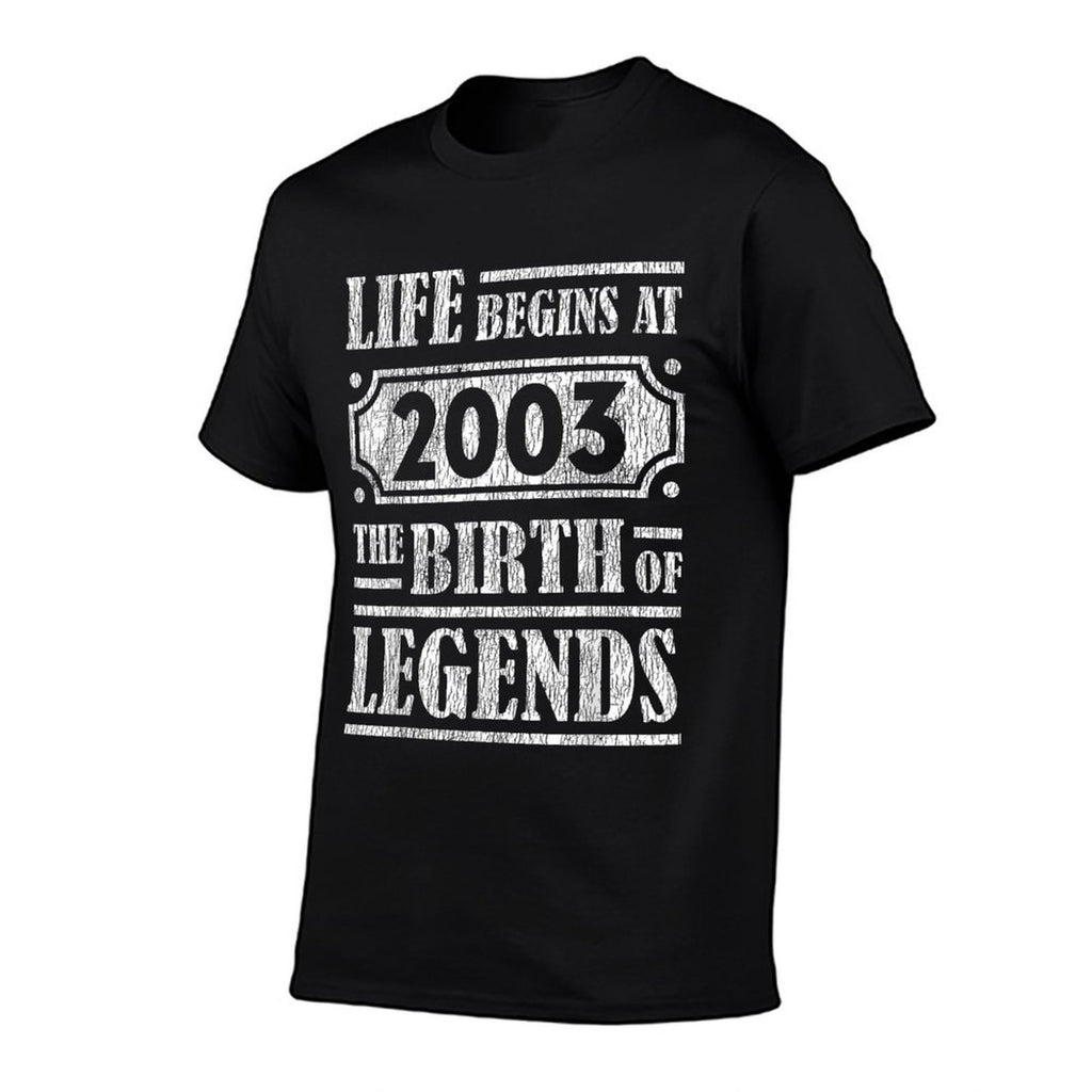 21 Year Old Life Begins 2003 Birth Of Legends 21st Birthday  Oversized Silhouette T-Shirt