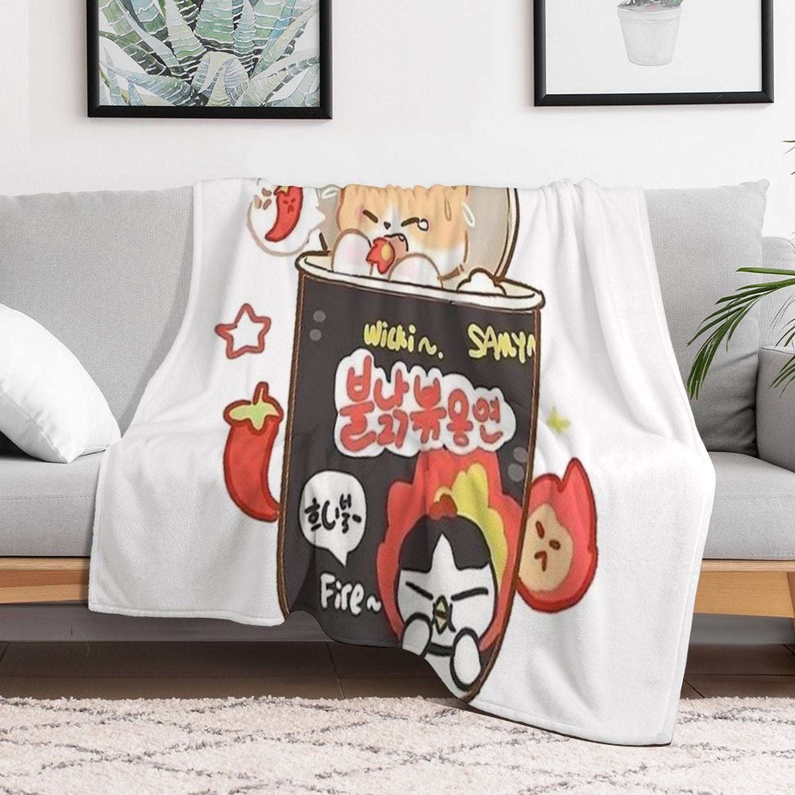 Buldak Korean Ramen Noodles Shiba Comfort Throw Blanket