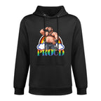 Proud Gay Pride - Leather Gay Daddy Man Bear Gay Bearded Layering Staple Hoodie