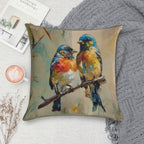 Eastern Bluebird Watercolor Soft Washable Throw Pillow