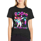 1 Years Old Dabbing Unicorn Gifts 1st Birthday Girl Party  Polyester Blend T-Shirt