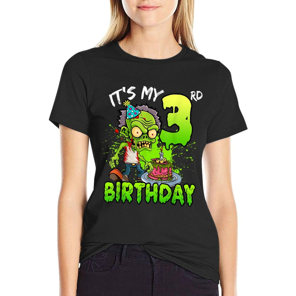It's My 3rd Birthday Zombie Lover 3 Year Old Boys Girls  Cotton T-Shirt