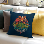 Aerial Rainbow  Blue Soft Short Plush Fabric Throw Pillow