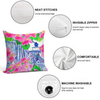 Dragonfly And Chinoiserie Jars with Pink Pansies Soft High-Density Material Throw Pillow