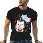 Kids 8th Kitten Birthday Girl Cat Theme for 8 (eight) Year Old  Trendy Pattern T-Shirt
