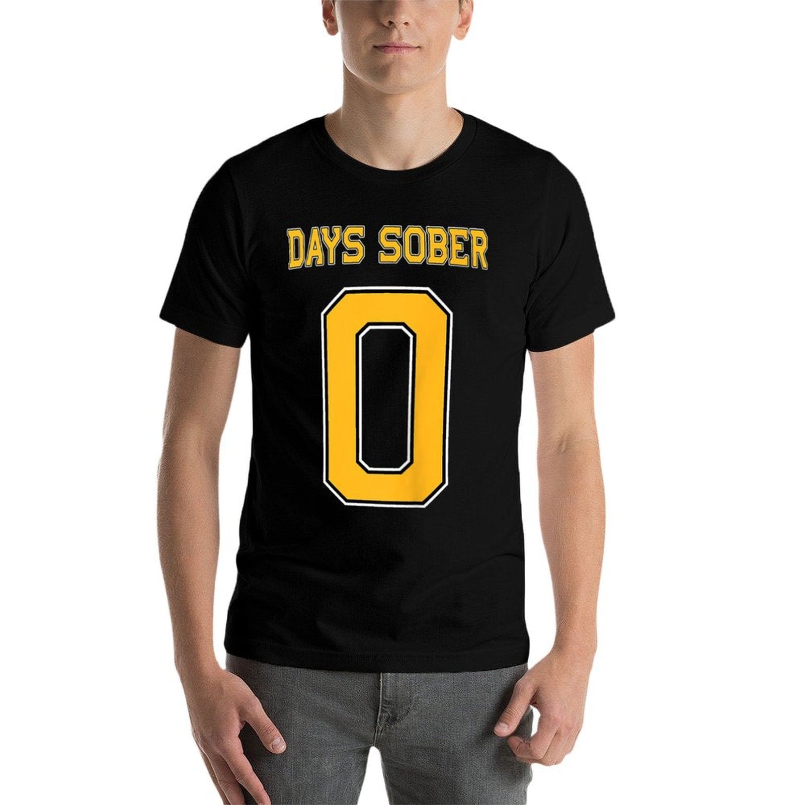 0 DAYS SOBER Jersey Hockey Football Funny Drinking  Trendy Pattern T-Shirt