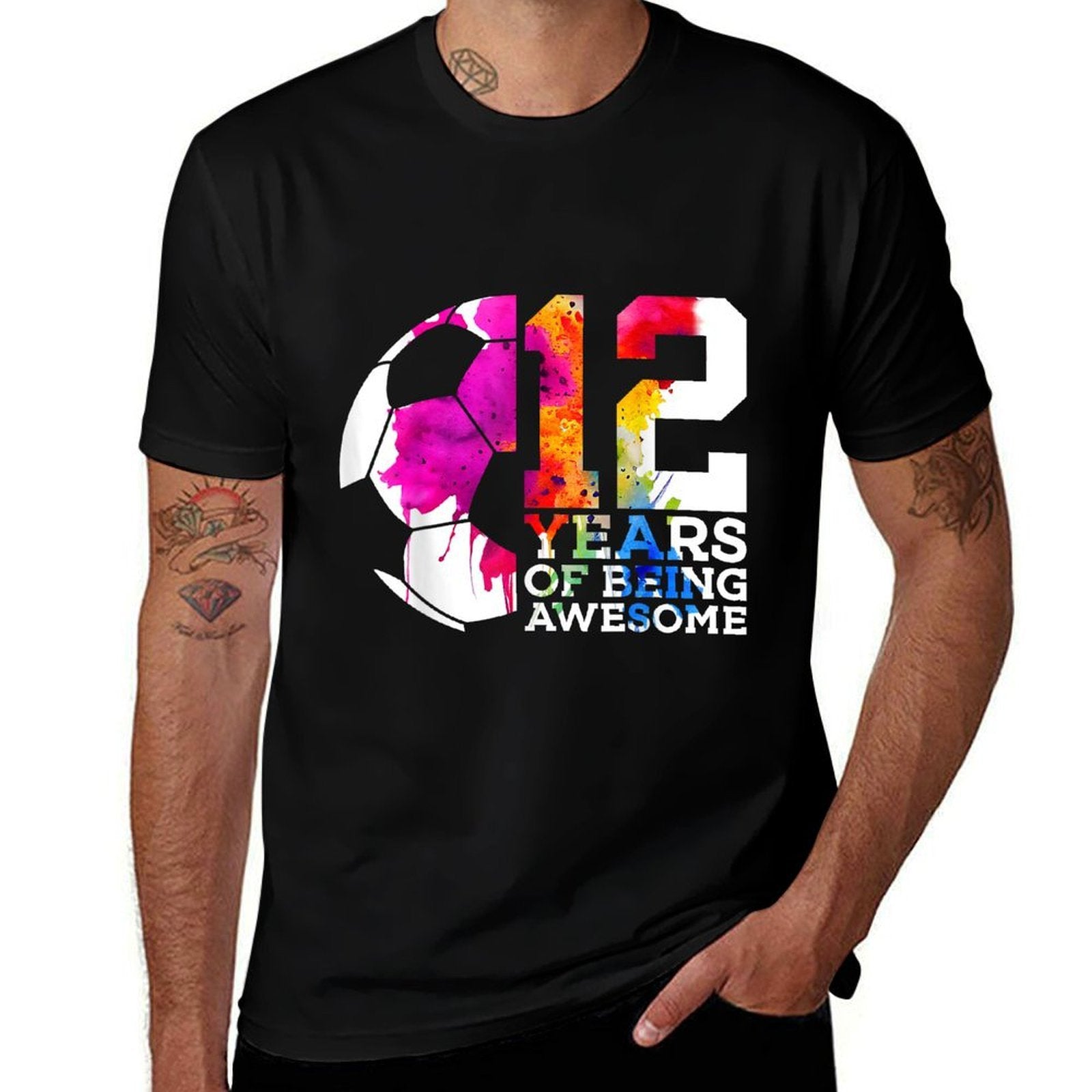 12 YEARS OF BEING AWESOME SOCCER 12TH BIRTHDAY  Stretchy T-Shirt