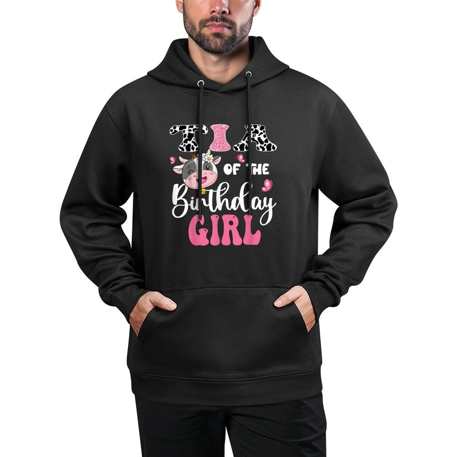 Tia Of The Birthday Girl Farm Cow 1St Birthday Girl Versatile Streetwear Hoodie