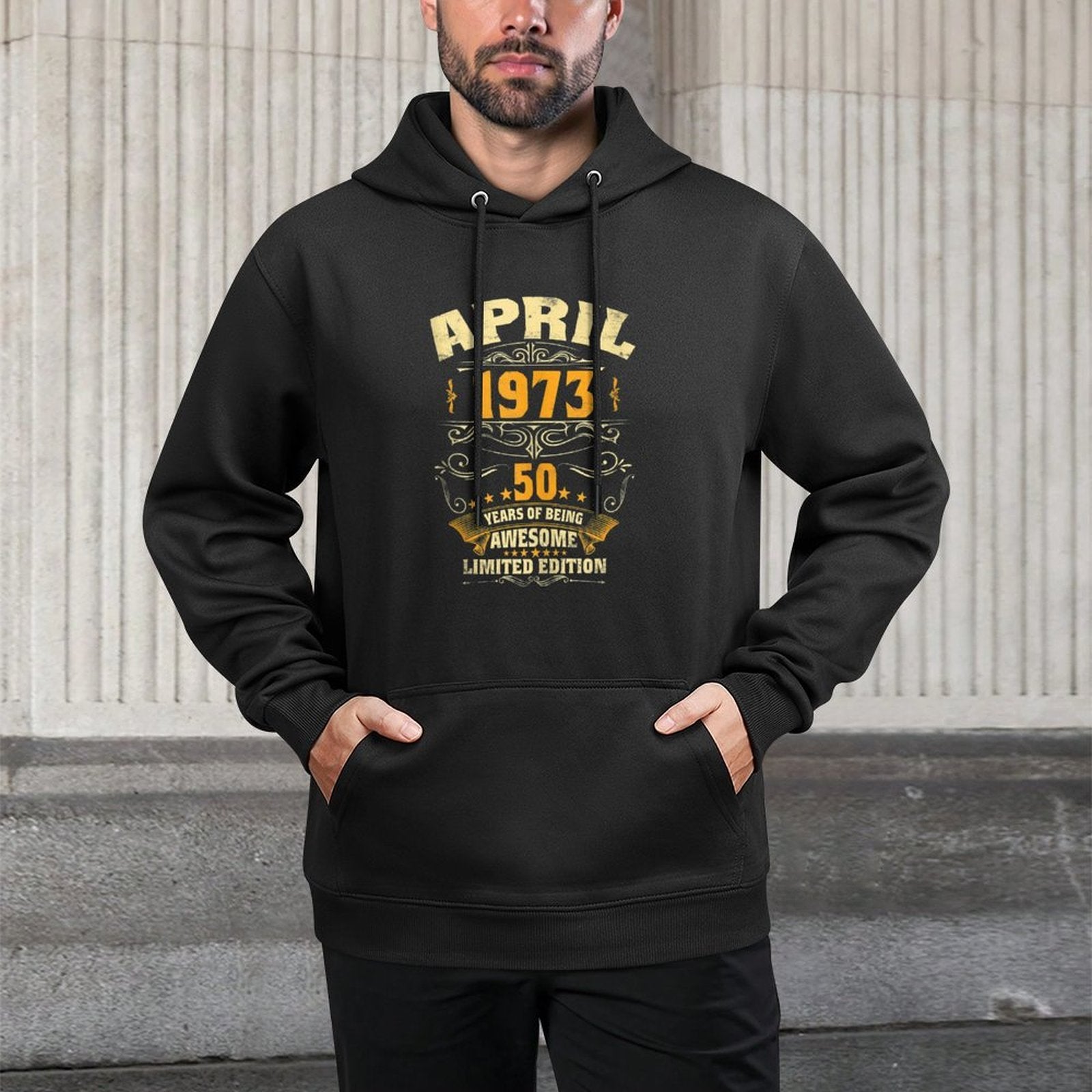 50 Year Old Gift Men Women Vintage April 1973 50th Birthday All-Day Comfort Hoodie