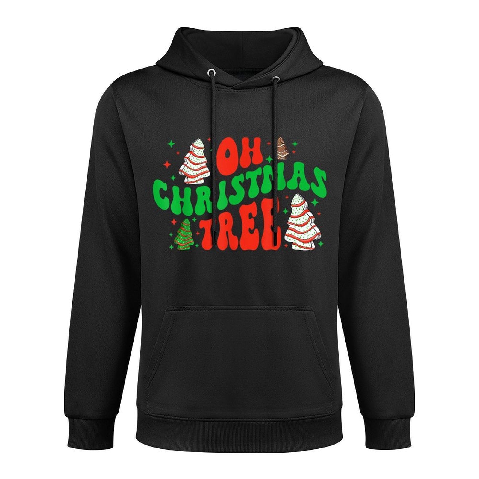 Oh Christmas Tree Xmas Snack Cake Family Pajama Matching Kangaroo Pocket Hoodie