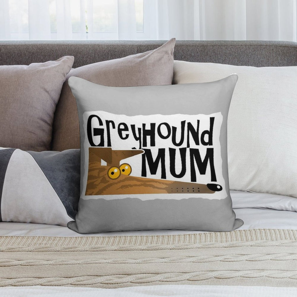 Greyhound Mum (brindle) Soft Gift Ready Throw Pillow