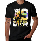 9 Years Of Being Awesome Ice Hockey 9th Birthday Party  Eco-friendly Material T-Shirt