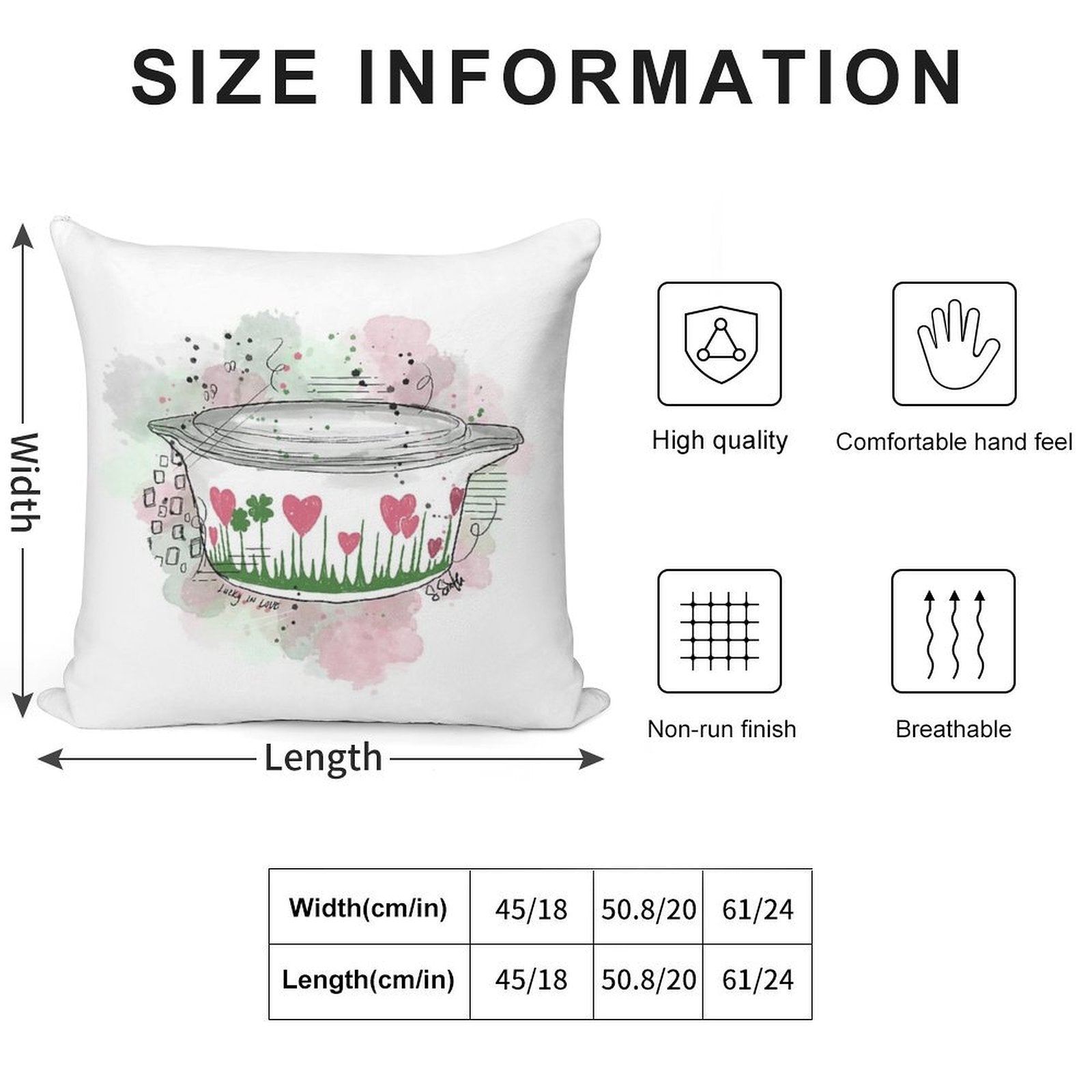 Vintage Pyrex Lucky In Love Bowl Soft Reinforced Edging Throw Pillow
