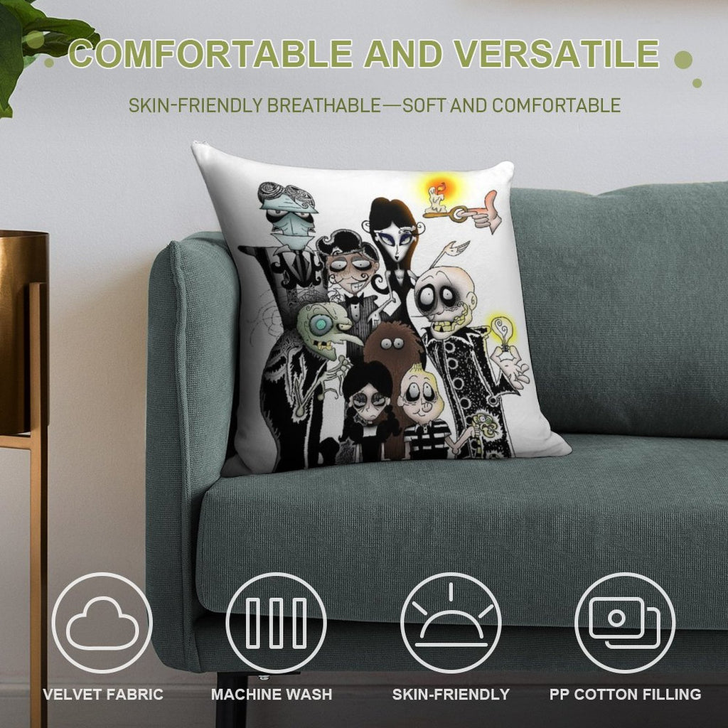 The Addams Family Portrait Soft Gift Ready Throw Pillow