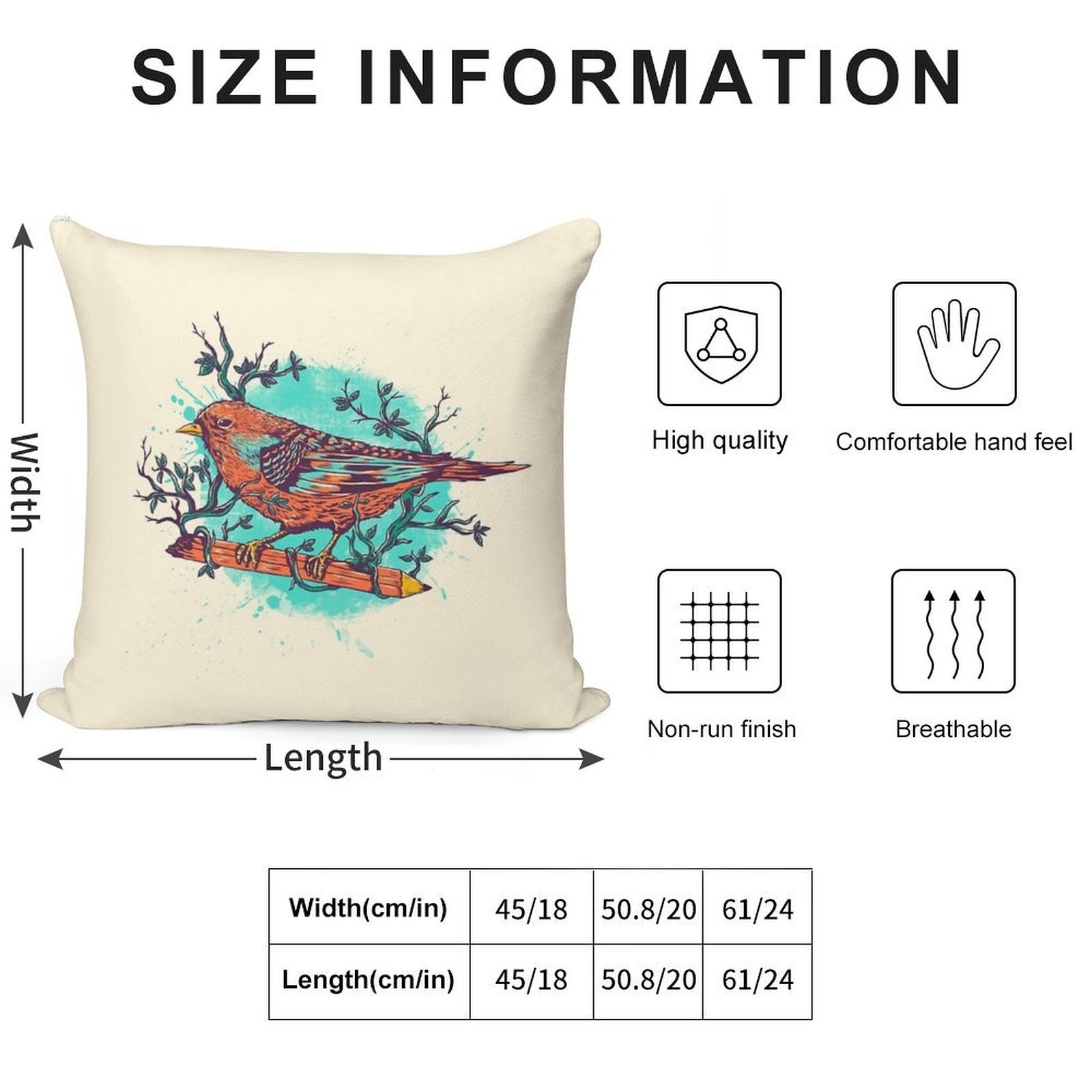 Bird Soft Multiple Sizes Throw Pillow