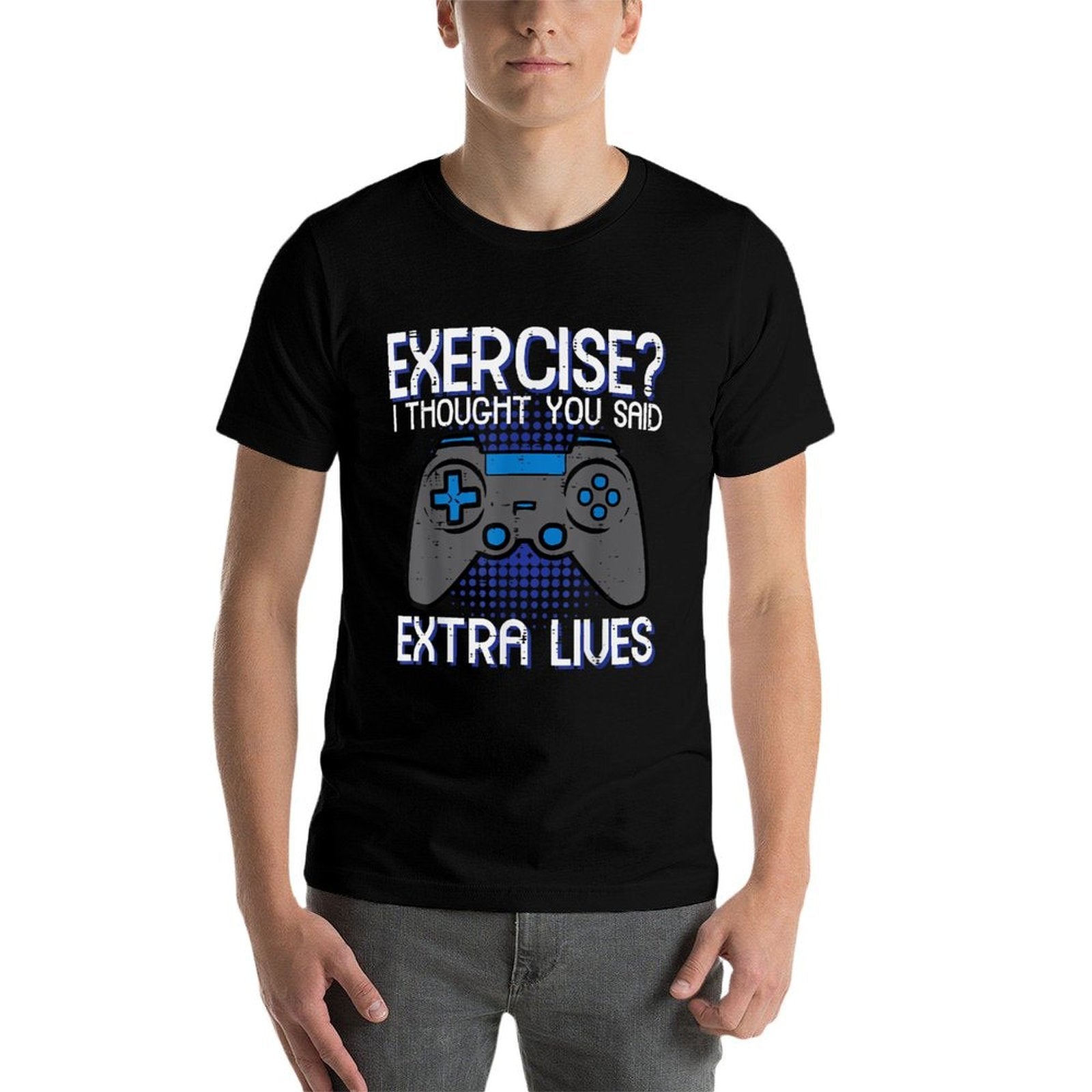 Gamer Exercise Thought Extra Lives Funny Gaming Men Boys Kid  Breathable T-Shirt