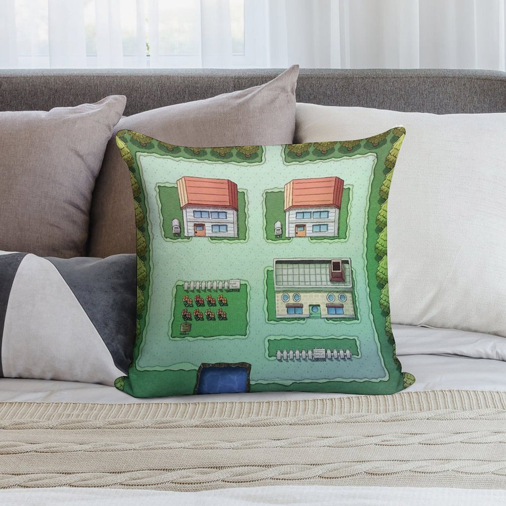Pokemon Palett Town Soft Fade-Resistant Throw Pillow