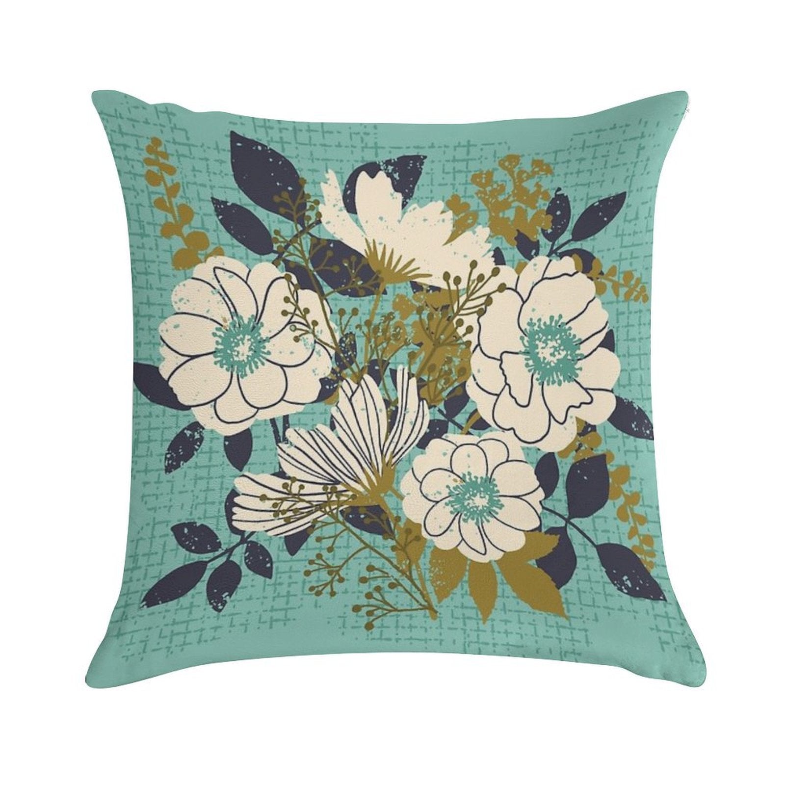Floral Bouquet ~ on Turquoise Soft Multiple Sizes Throw Pillow