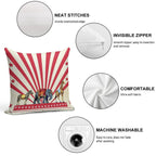 Vintage Circus Animals Soft Hidden Zipper Throw Pillow