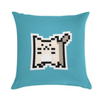 White Pixel-Cat Soft Home Decor Throw Pillow