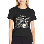 Funny Vintage Frog Drummer Rock Drummer Frog Playing Drums  Moisture-wicking T-Shirt