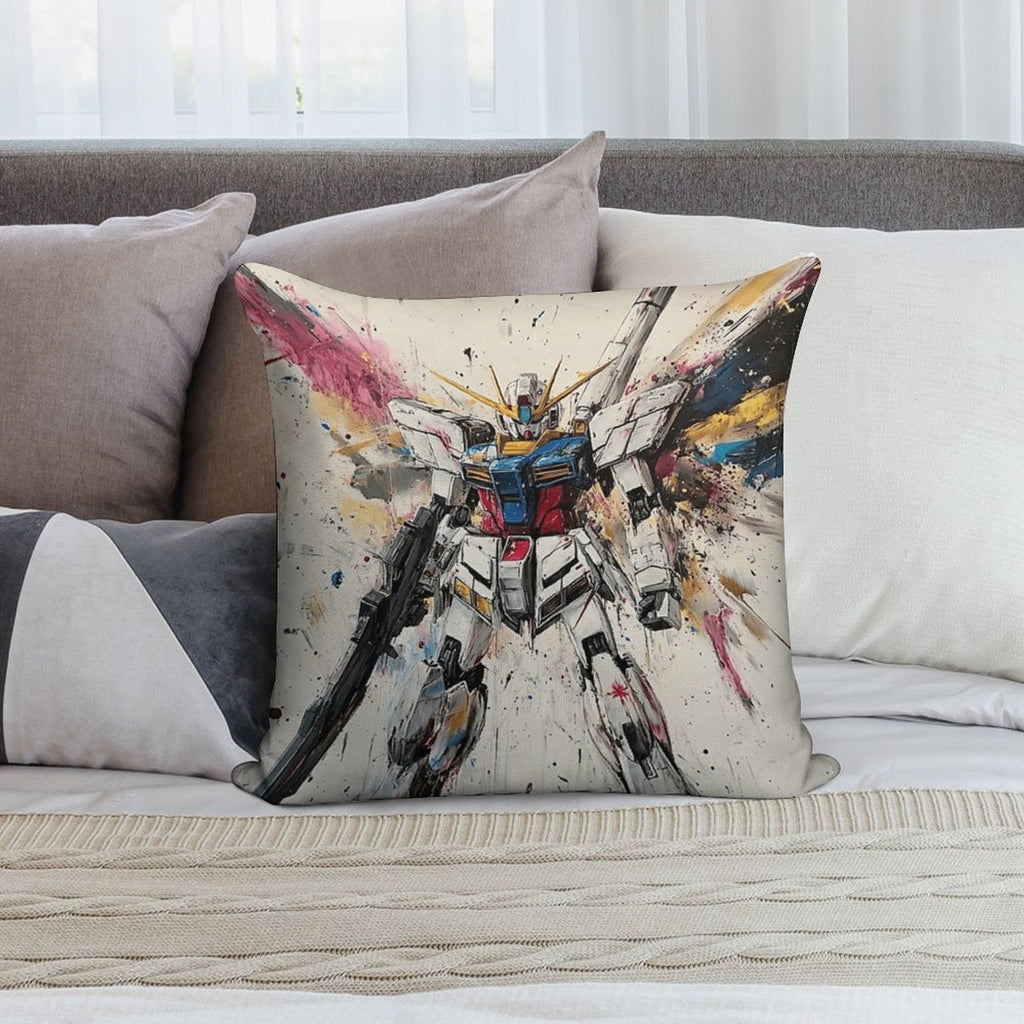 Gundam Soft Short Plush Fabric Throw Pillow