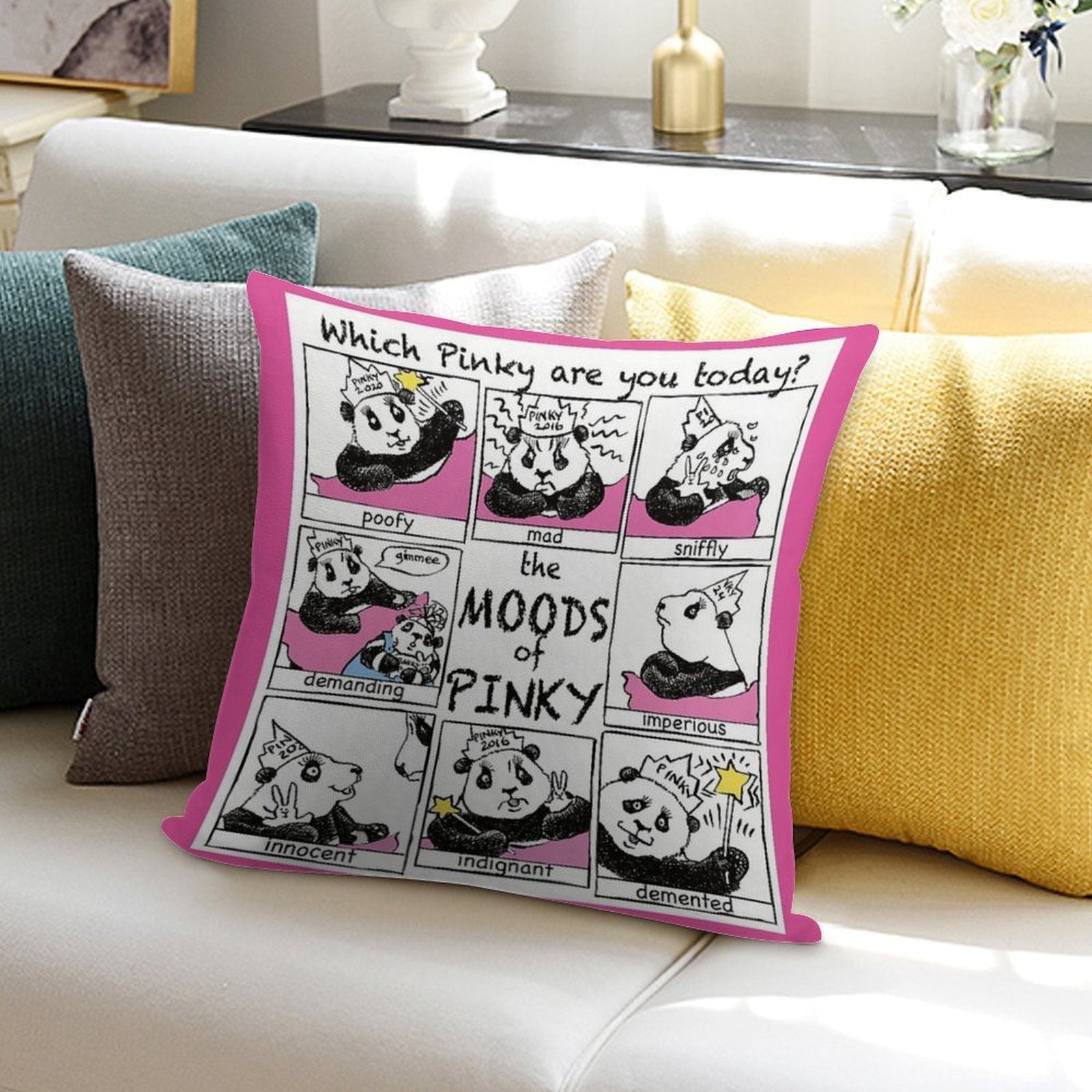The Moods of Pinky Soft High-Density Material Throw Pillow