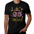 25 And Blessed 25 Years Old Birthday 25th Birthday  Trendy Pattern T-Shirt