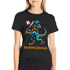 Funny Baseball Dinosaur Baseballsaurus T-Rex Baseball  High-quality Stitching T-Shirt
