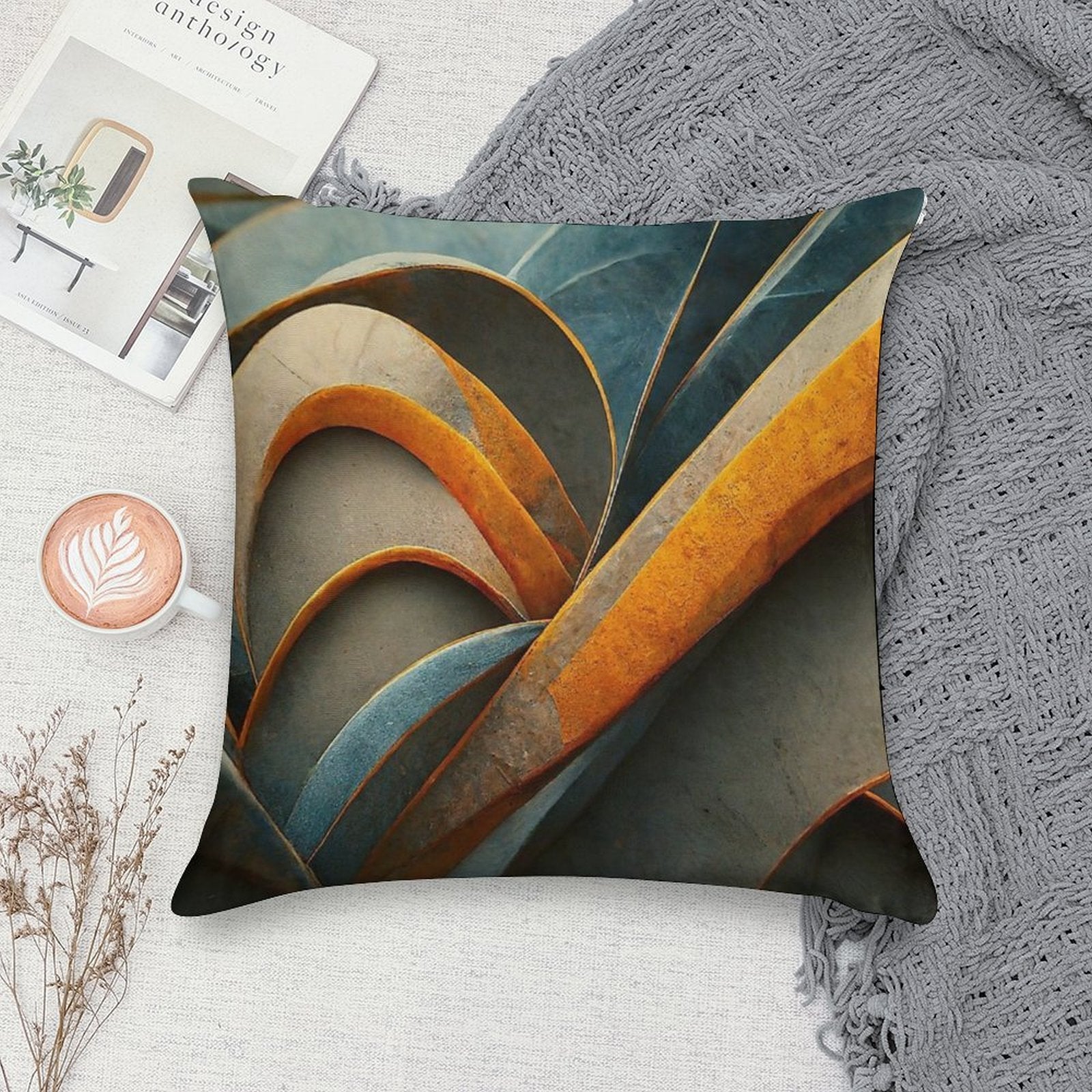 Modern Design Abstract Background And Texture Soft Warmth Comfort Throw Pillow