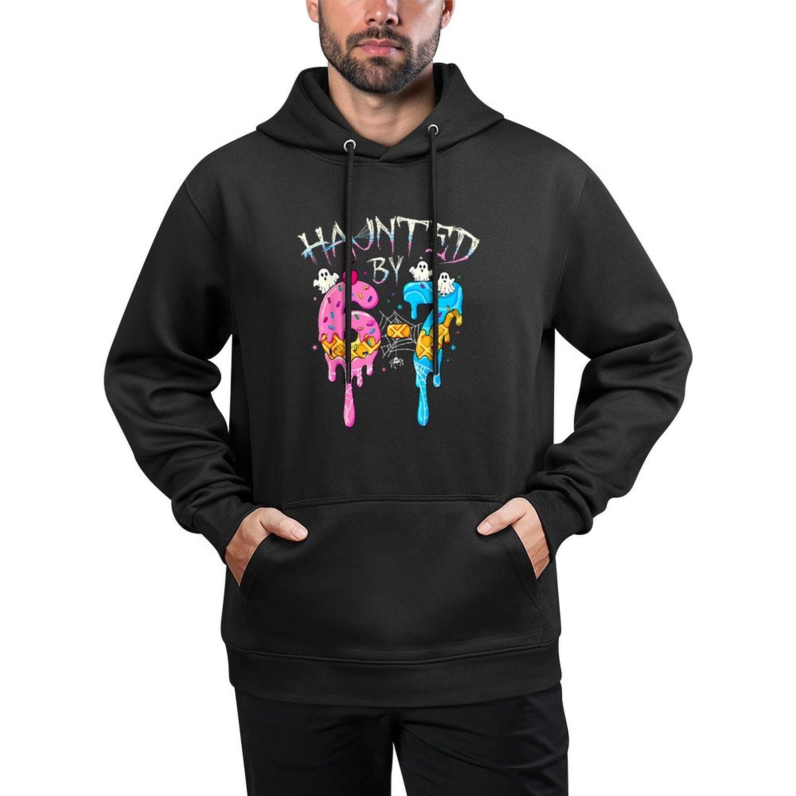 Haunted by 67 Ice Cream Drip Funny Six Seven Meme Halloween Relaxed Fit Hoodie